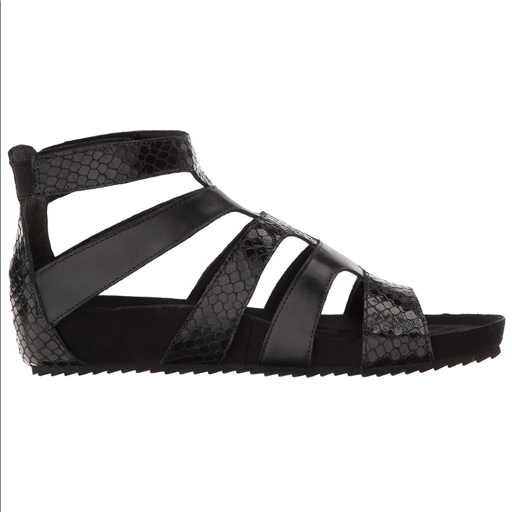 Snake Print Genuine Leather Gladiator Sandals - Picture 7 of 7